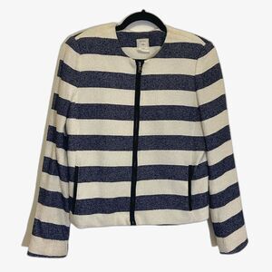 GAP - navy blue and white striped blazer jacket - size 12